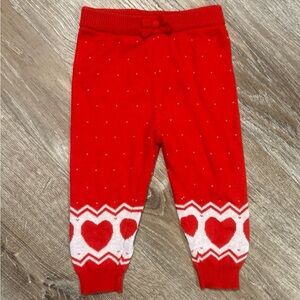 Janie and Jack 6-12 month Red Heart Baby Leggings - cute for Valentine’s Day